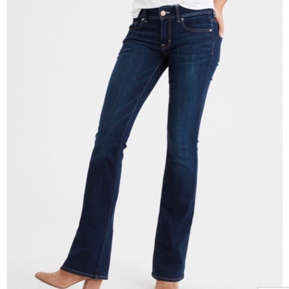 American Eagle Dark Blue Kick Boot Flare Jeans